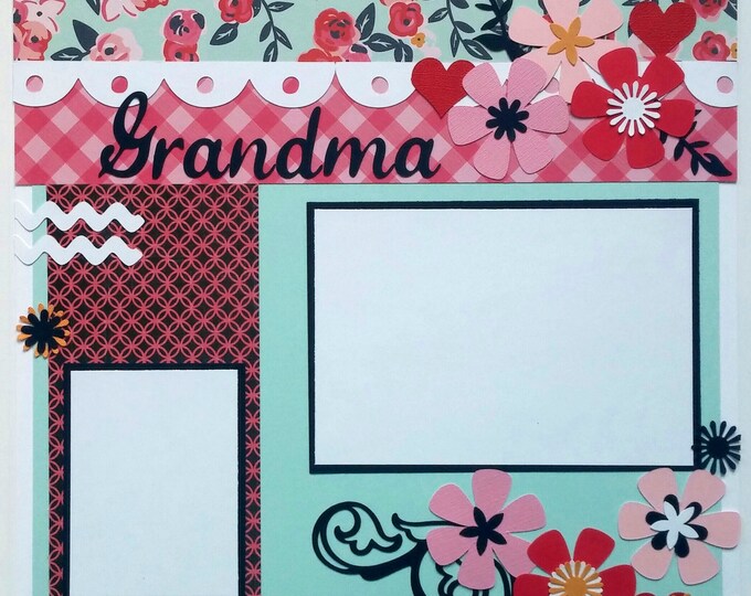 Grandma Scrapbook Page 12x12 Premade Scrapbook Page Etsy