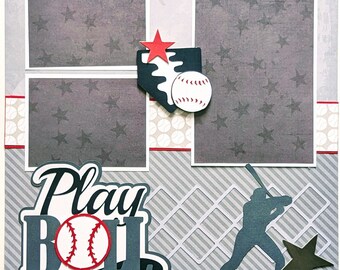 Baseball - Scrapbook Layout - Little League - High School - College - Travel - Club - Hot Stove - Premade - Scrapbook Page - Scrapbooking