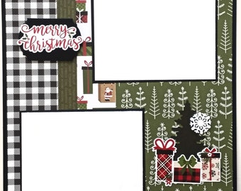 Christmas Scrapbook Layout - Scrapbook Page for Christmas - Christmas Morning - Christmas Eve - Family Photos - Trimming the Tree - Decorate