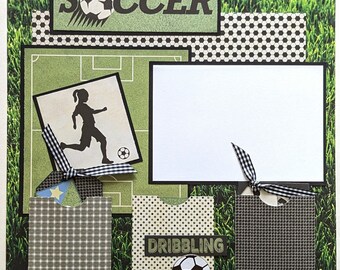 Girls - Soccer - Scrapbook Layout - Sports- Youth - Junior High - Club - Premade - Scrapbook Page - Scrapbooking b -
