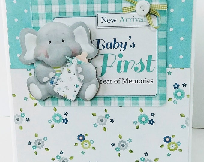 Baby Boy First Year Memory Book Baby Mini Album Premade Etsy