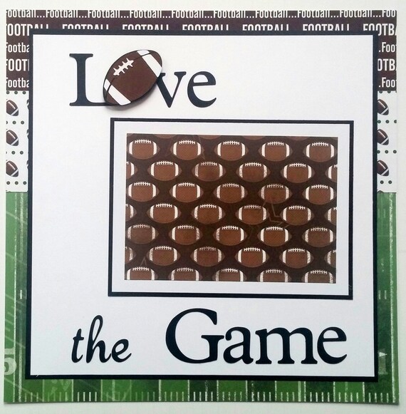 Football scrapbook page 12x12 premade scrapbook page Etsy