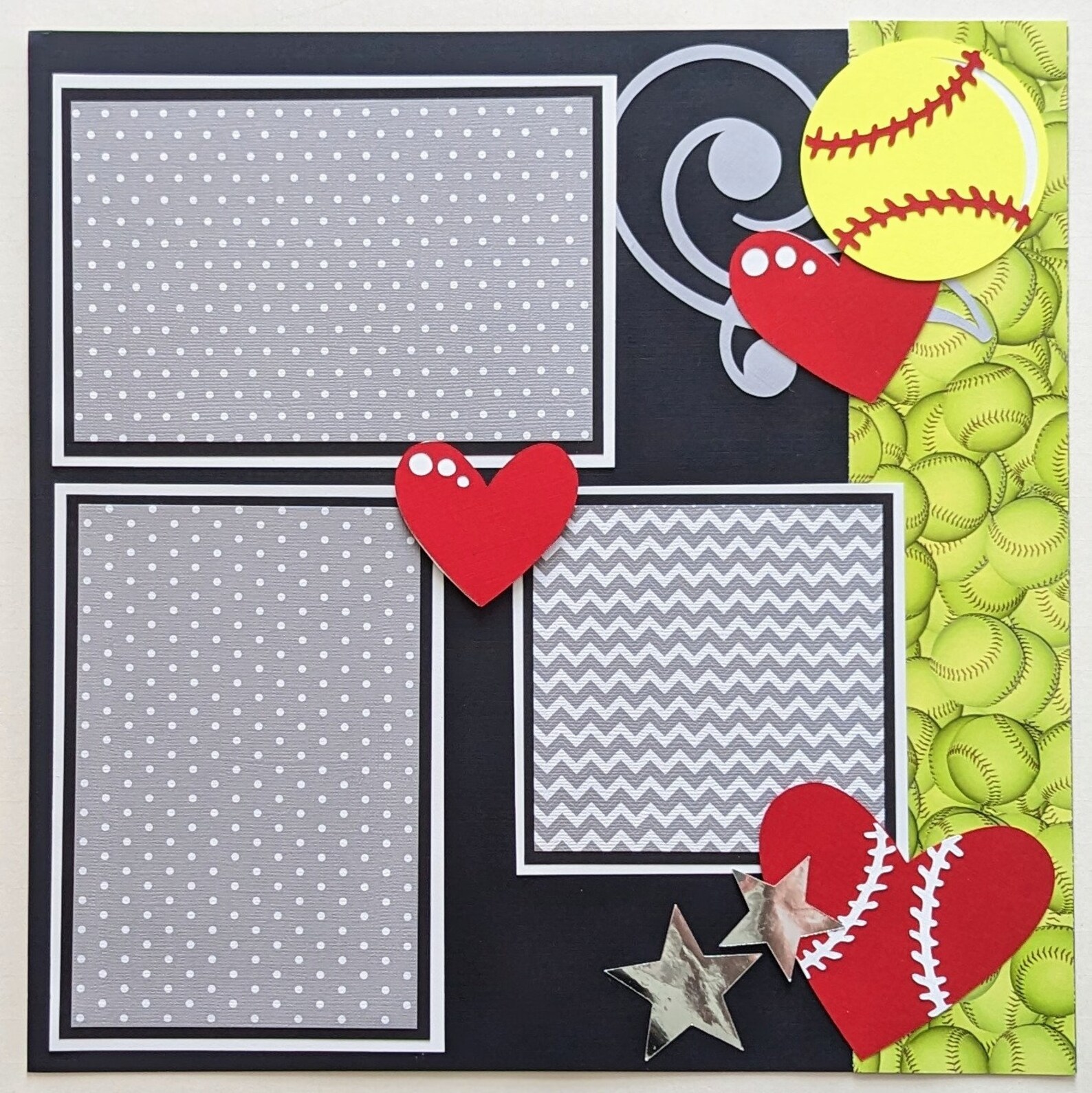 Softball Scrapbook Pages Scrapbook Layout Travel Junior Etsy