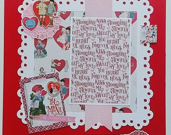 Valentine's Day Scrapbook Layout - Scrapbook Page - Romance - Love - Scrapbooking