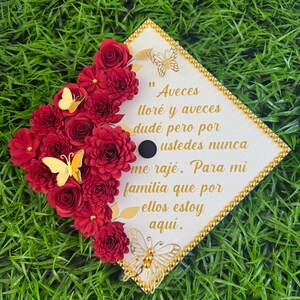 Custom Graduation Cap | Class of 2025 | Custom Floral Graduation Cap Topper | Floral Cap | Graduation Gift | Senior Graduate Gift