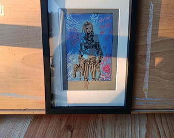 Jinx Arcane Fan Art – Original Illustration & A5/A4 Prints – Bookmark – India ink, acrylic ink, and colored pencil – Folie dou