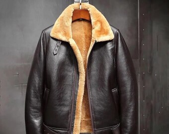 Men’s B3 Shearling Bomber Jacket – Sheepskin Leather Aviator Coat