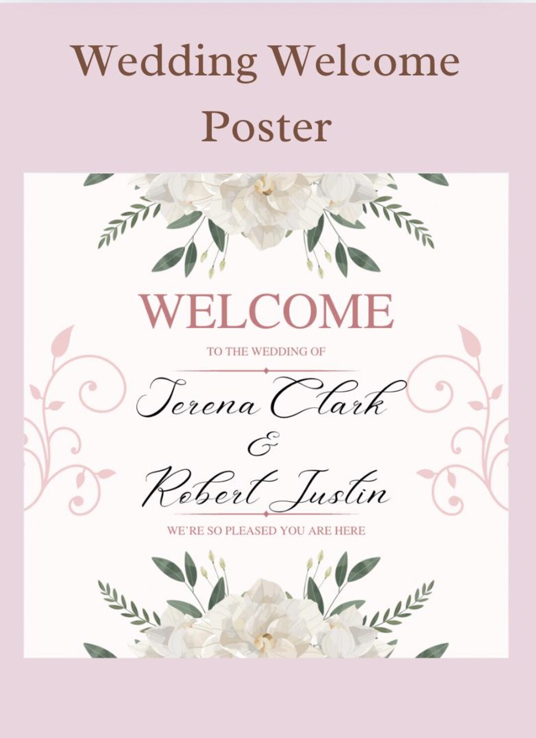 Wedding Welcome Poster Template Etsy