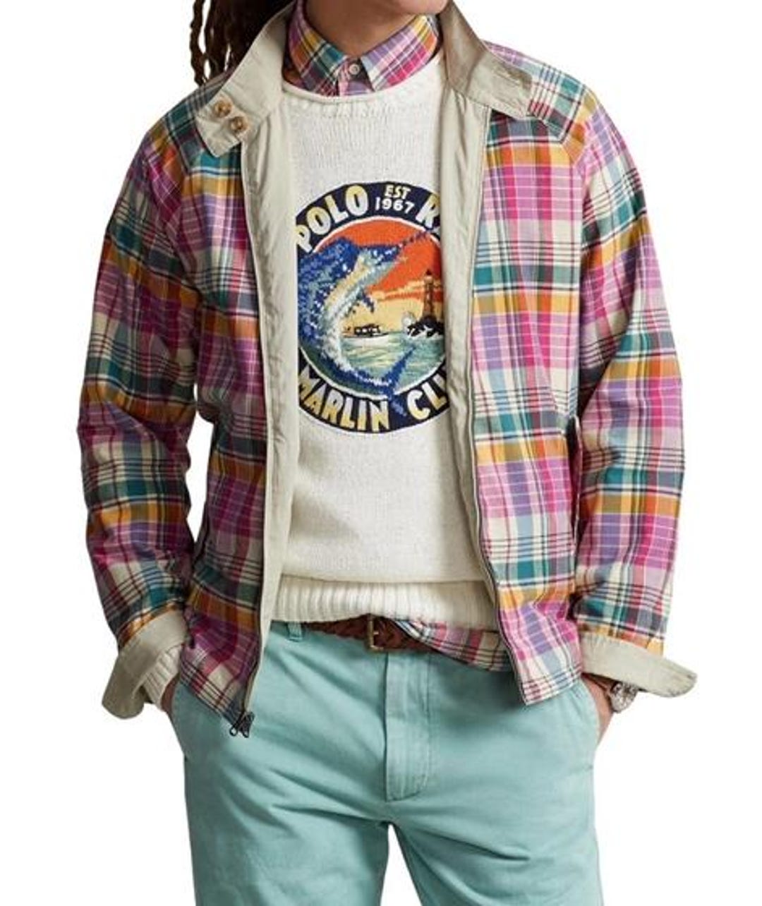 Polo by Ralph Lauren チェック麻JK 40S 23ss Polo Ralph Lauren - Reversible Madras Twill Jacket, Adjustable