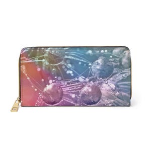 Carteira com zíper, padrão abstrato pastel colorido, porta-dinheiro e cartão chique, bolsa organizadora multicolorida, bolso arco-íris, estiloso
