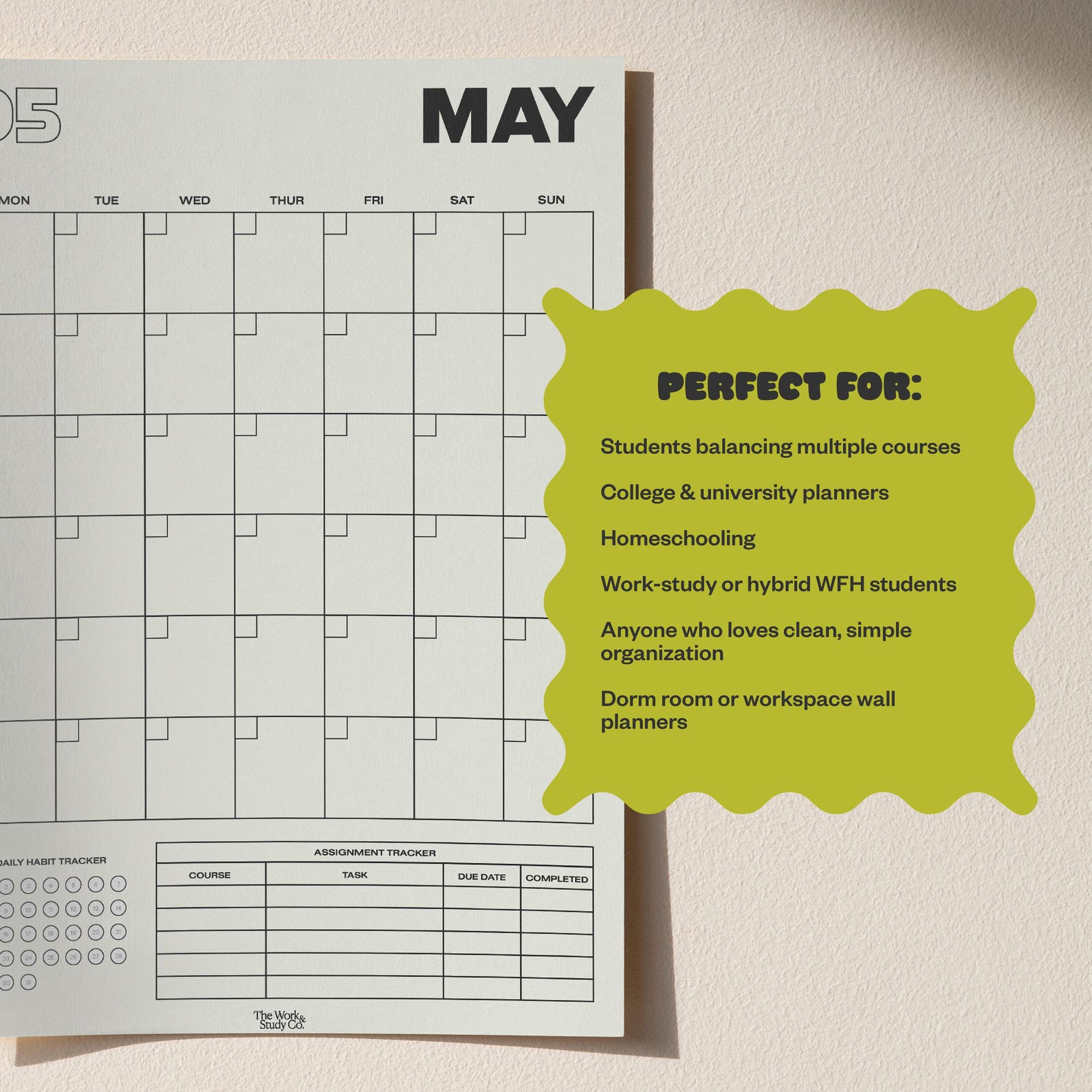 Student Monthly Calendar Printable | Academic Planner (PDF) - Etsy
