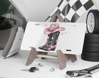 Cowboy Hut und Stiefel Waschtisch Teller | Western-Nummernschild