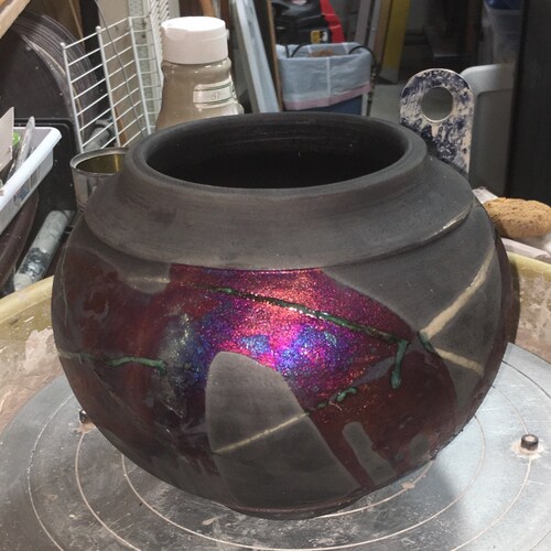 Purple Raku shops Pot