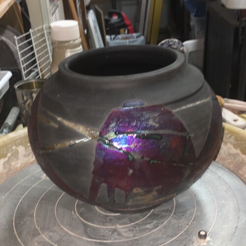 Purple Raku shops Pot