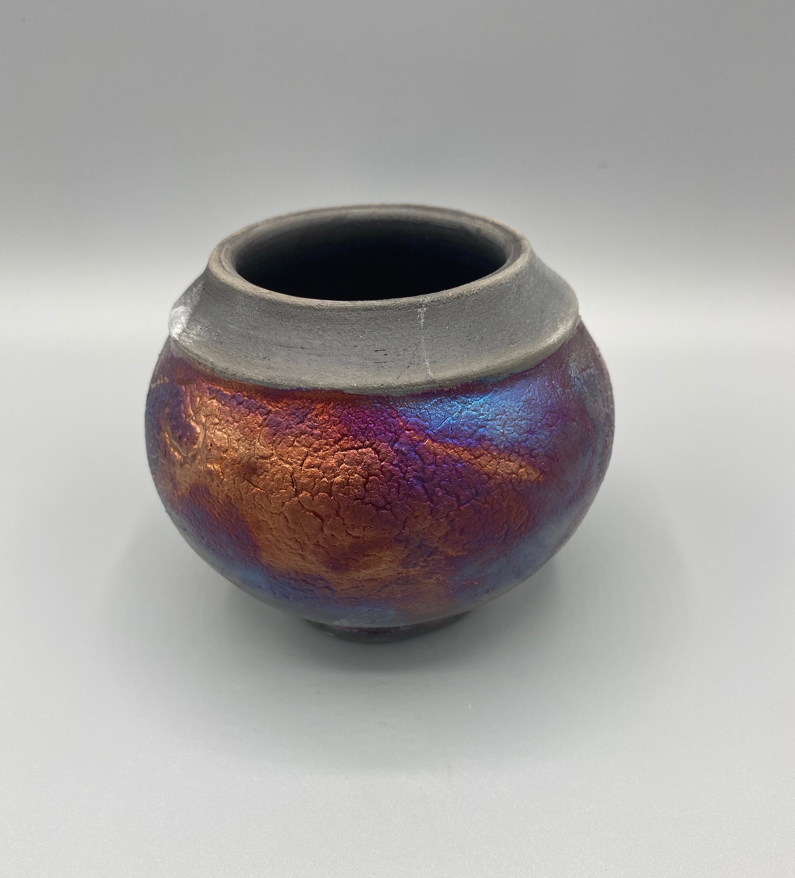 Japanese Antique Raku yaki Pottery Kogo or Incense Case of