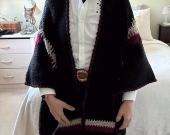 Ruana Crochet Pattern: Easy Blanket Poncho Wrap (PDF Pattern)