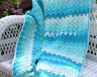 Easy Crochet Afghan PATTERN: Cozy Blanket with Tassels (PDF Pattern)
