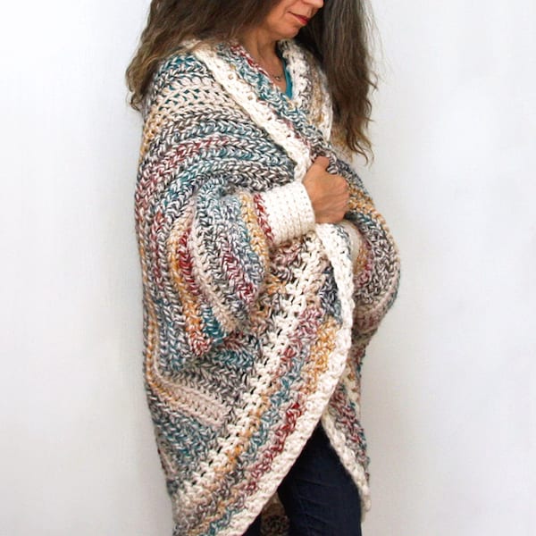 Easy Crochet Muster Luxe Oversized Shrug Cardigan Pullover Chunky Crochet für Frauen