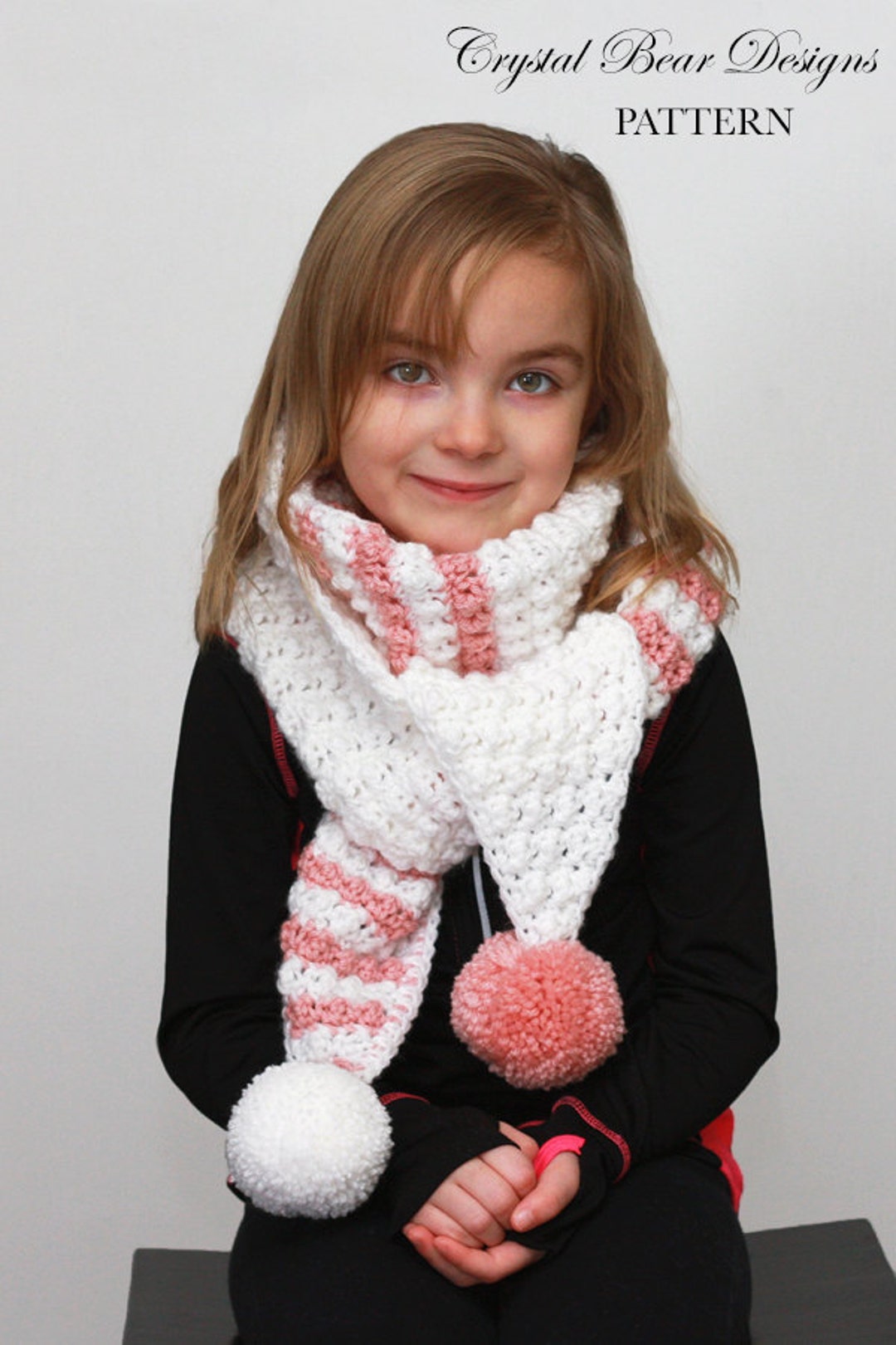 Pom Pom Scarf Crochet Pattern, Kids & Adults (PDF Pattern) - Etsy