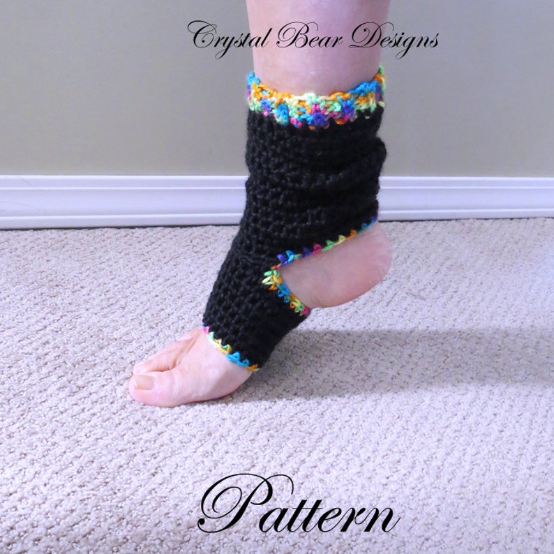 Crochet Yoga Socks PATTERN Tutorial / Ladies Teen Child All sizes image 3