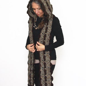 Hooded Scarf Crochet PATTERN / Scoodie / "Laurelwood Hooded Scarf"