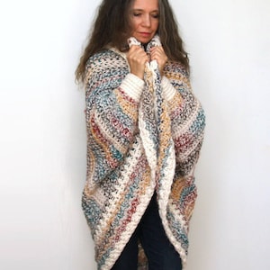 Easy Crochet PATTERN Luxe Oversized Shrug Cardigan Sweater Chunky Crochet for Women image 5