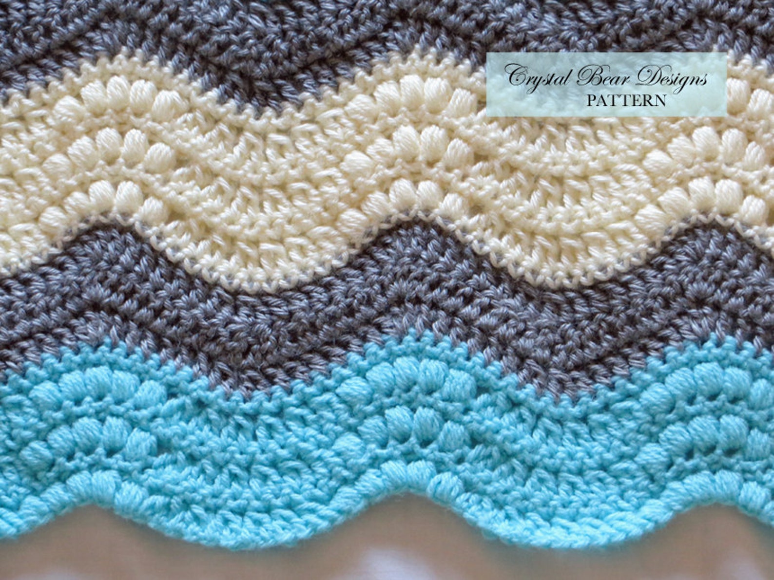 Crochet Baby Blanket PATTERN / Chevron Ripple Afghan Etsy