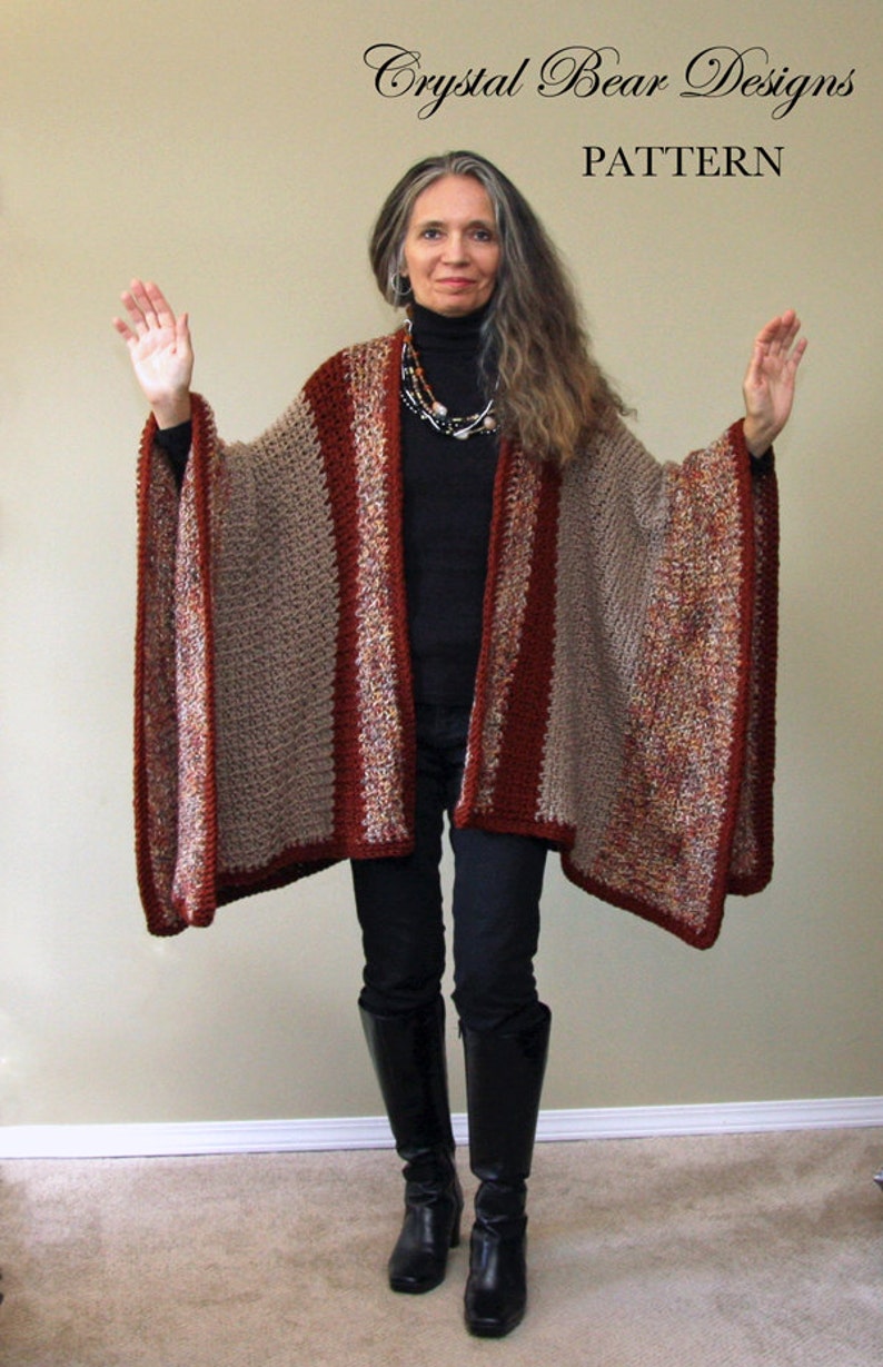 Crochet Blanket Poncho PATTERN / Harvest Ruana Etsy