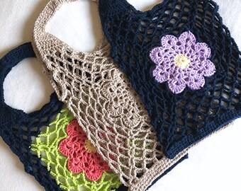 Bolsa de mercado fácil de crochet: Bolsa de malla ecológica (patrón PDF)