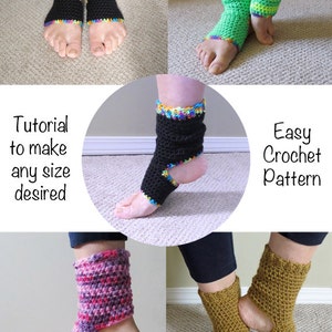 Crochet Yoga Socks PATTERN Tutorial / Ladies Teen Child All sizes image 5