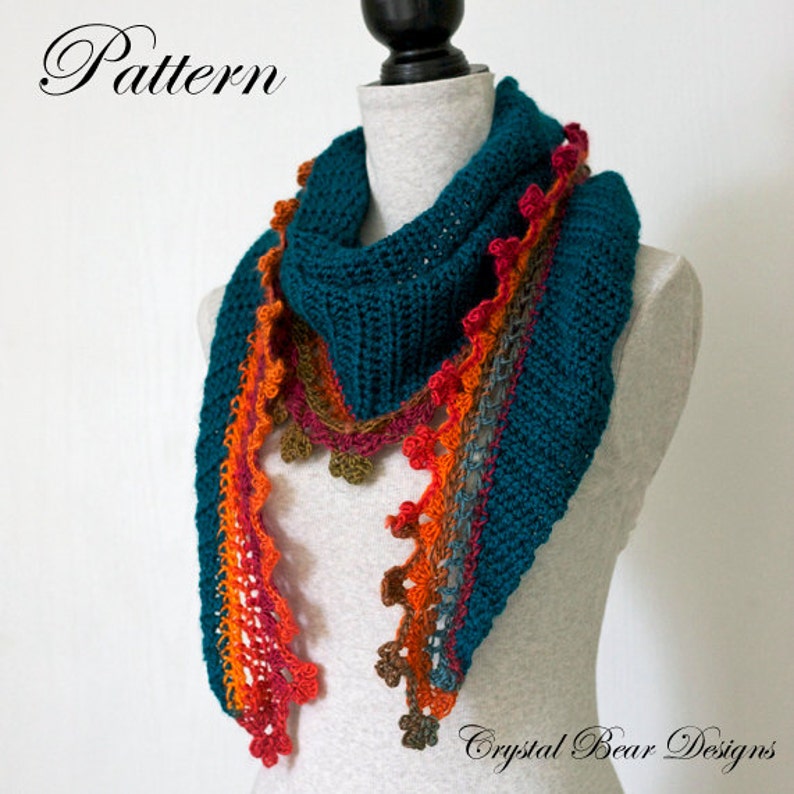 Triangle Scarf CROCHET PATTERN / Baktus Scarf / Fire on Ice Baktus image 2