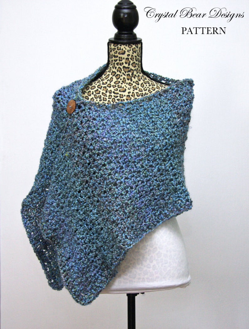Easy Beginner Crochet Shawl PATTERN / Wrap With Buttons / Etsy
