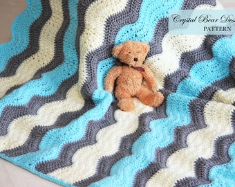 Babydecke Häkelanleitung: Chevron Ripple Afghan (PDF-Häkelanleitung)
