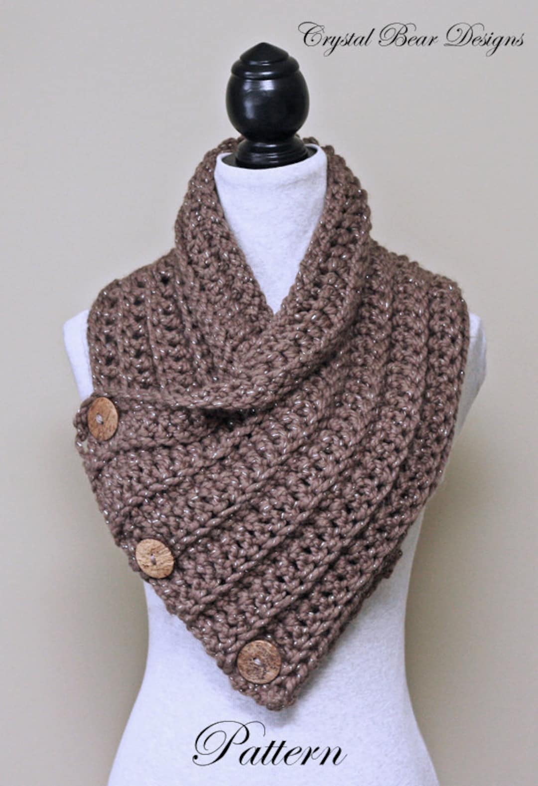Alhudapk Com Knitted Cowl With Buttons Pattern Free Infinity Scarf