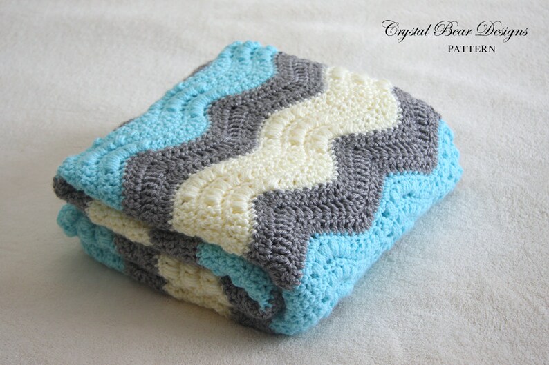 Crochet Baby Blanket PATTERN / Chevron Ripple Afghan | Etsy