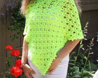 Crochet Poncho PATTERN / Lightweight Asymmetrical Summer Wrap