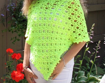 Häkel Poncho MUSTER: Leichter Asymmetrischer Sommer Wrap (PDF Muster)
