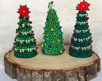 Mini Christmas Tree Ornament Crochet Pattern