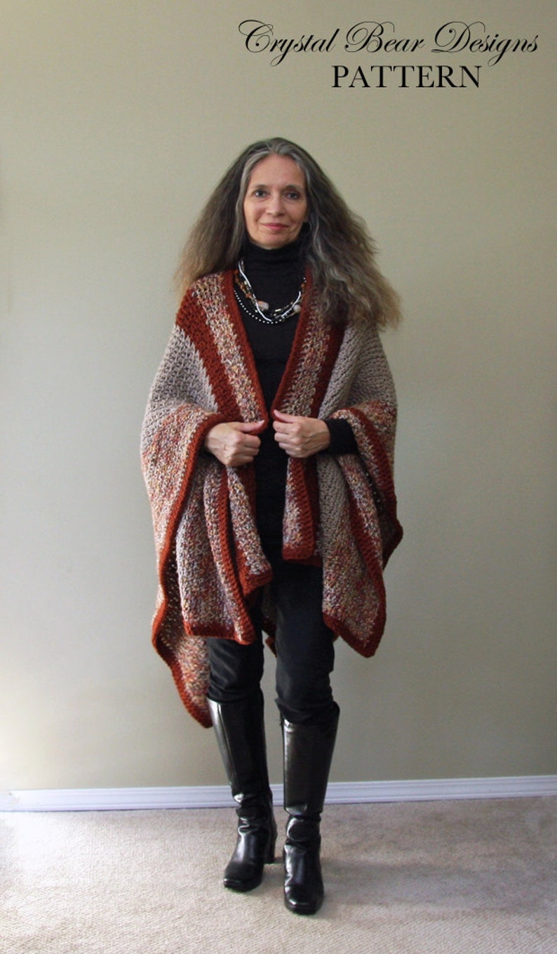 Crochet Blanket Poncho PATTERN / Harvest Ruana Etsy
