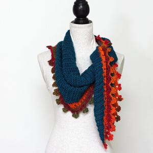 Triangle Scarf CROCHET PATTERN / Baktus Scarf / "Fire on Ice Baktus"