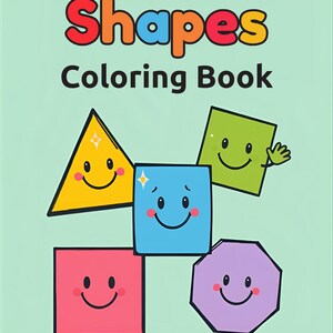 Baby shower Shapes Activity Book Learn, Draw and Color Basic Shapes Printable Activity for Preschool & Kindergarten | Instant Download PDF