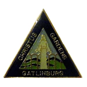 Christus Gardens National Park vintage enamel pin lapel badge  Gatlinburg, TN GREAT SMOKY MOUNTAiNS pinback