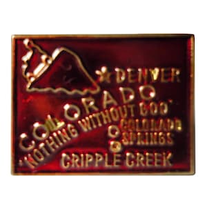 COLORADO State vintage enamel pin lapel badge  CO pinback