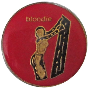 BLONDIE Debbie Harry Eating Cars vintage enamel pin lapel button ramones talking heads CBGBs punk