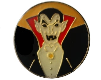 DRACULA vintage enamel pin lapel badge  universal Monster horror movie vampire pinback