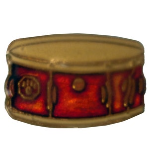 SNARE DRUM instrument vintage enamel pin lapel badge   marching band drum line pinback