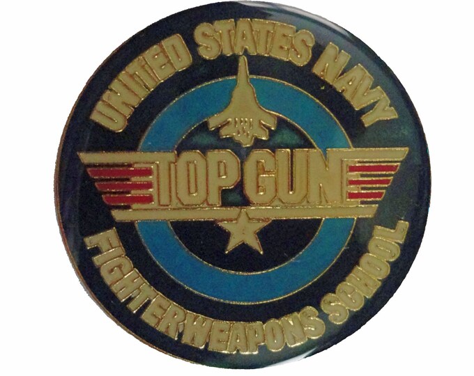 TOP GUN Vintage Enamel Pin Button Movie Promo Tom Cruise Etsy