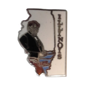 ILLINOIS STATE vintage enamel pin lapel badge  Mafco pinback