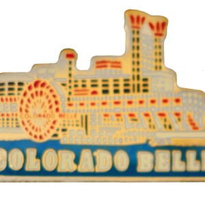 COLORADO BELLE vintage enamel pin lapel badge  Laughlin Nevada paddle wheeler pinback