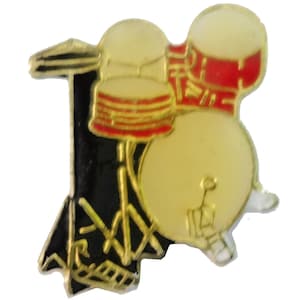 DRUM KIT vintage enamel pin  Drum Set badge pinback